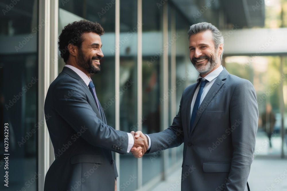 businesspeople standing in an office, generative artificial intelligence businesspeople standing in an office, generative artificial intelligence