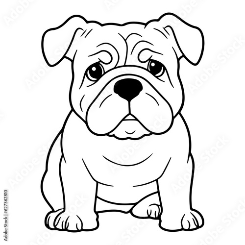 Bulldog, hand drawn cartoon character, dog icon. © Asman