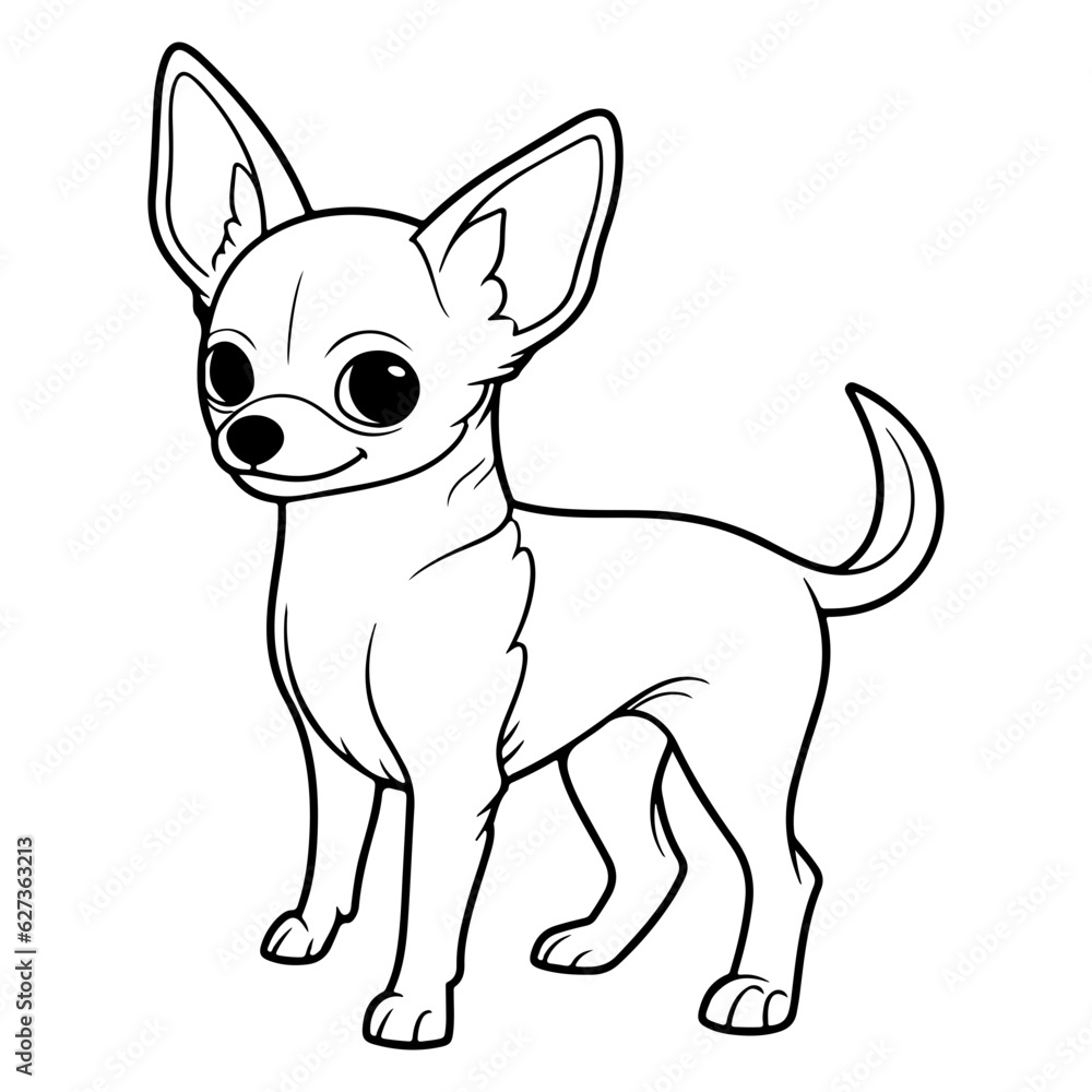 Chihuahua, hand drawn cartoon character, dog icon.