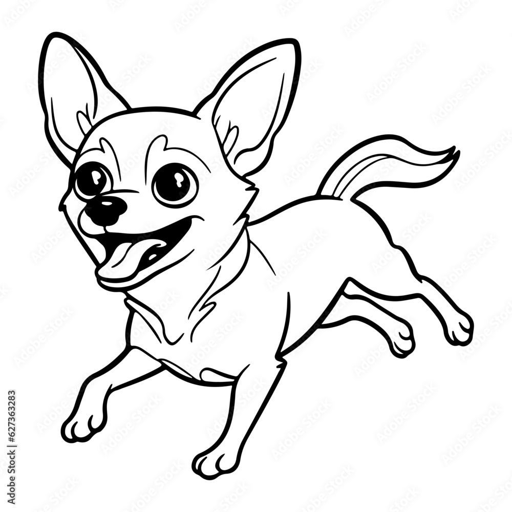 Chihuahua, hand drawn cartoon character, dog icon.