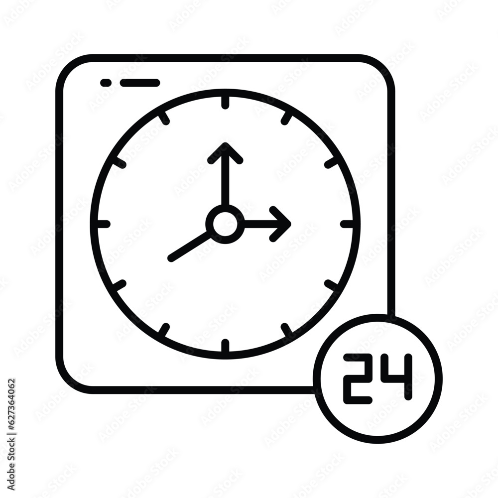 An icon of 24 hour service and support in editable style, premium vector An icon of 24 hour service and support in editable style, premium vector