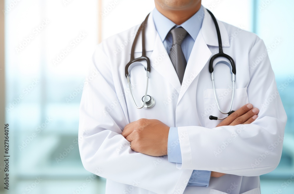 a male doctor posing with his arms crossed , generative artificial intelligence a male doctor posing with his arms crossed , generative artificial intelligence