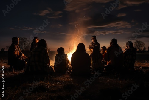 a lot of people gather around a campfire   generative artificial intelligence