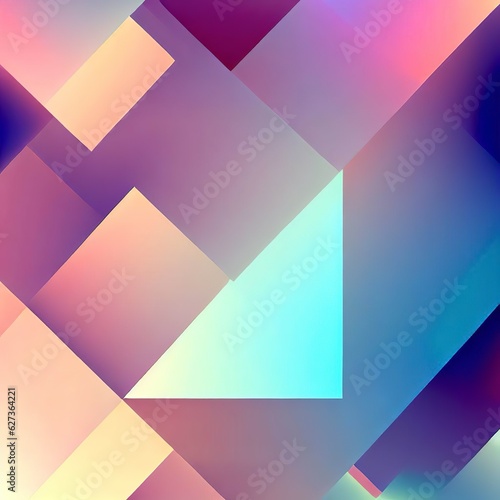 Polygonal abstract background with squares. Colorful gradient design. Low poly geometric rectangle shape modern banner.