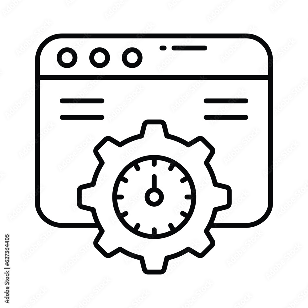 Speedometer with webpage denoting speed test vector design in trendy style Speedometer with webpage denoting speed test vector design in trendy style
