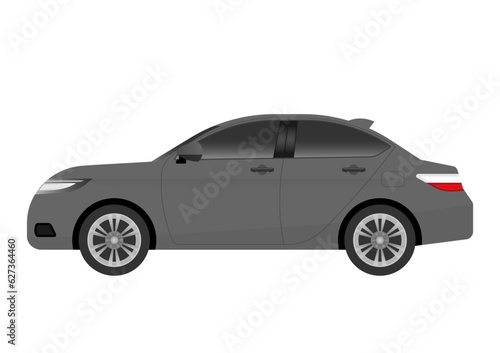 Car or City Car Side View. Vector Illustration Isolated on White Background.  © BillionsPhoto