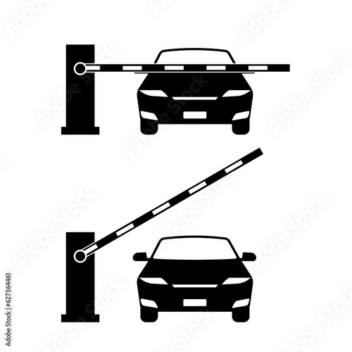 Car Barrier Symbol. Parking Concept. Vector Illustration Isolated on White Background. 