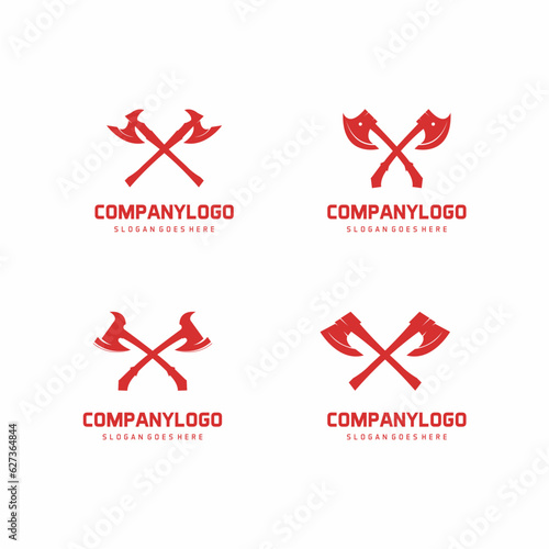set of axe logo vector icon