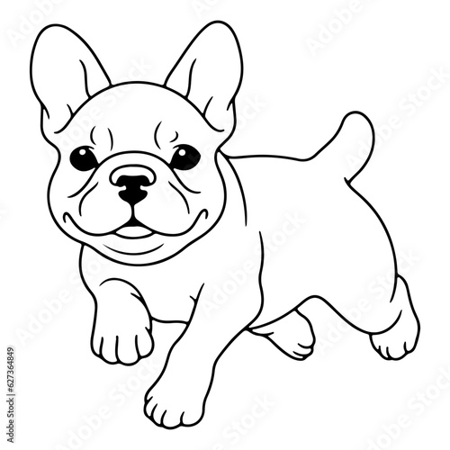 French bulldog, hand drawn cartoon character, dog icon.