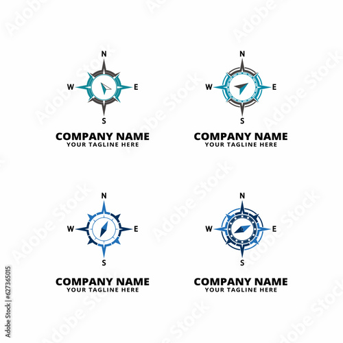 set of compas logo vector  icon