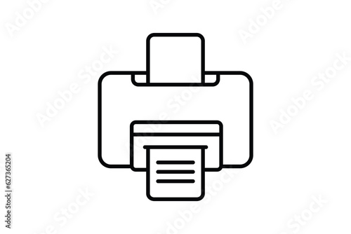 printer icon. Icon related to stationery. line icon style. Simple vector design editable