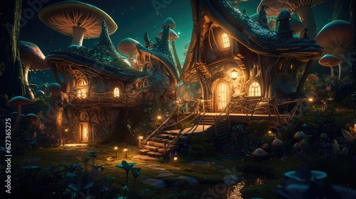 Amazing fairy house. Created with generative AI. © lchumpitaz