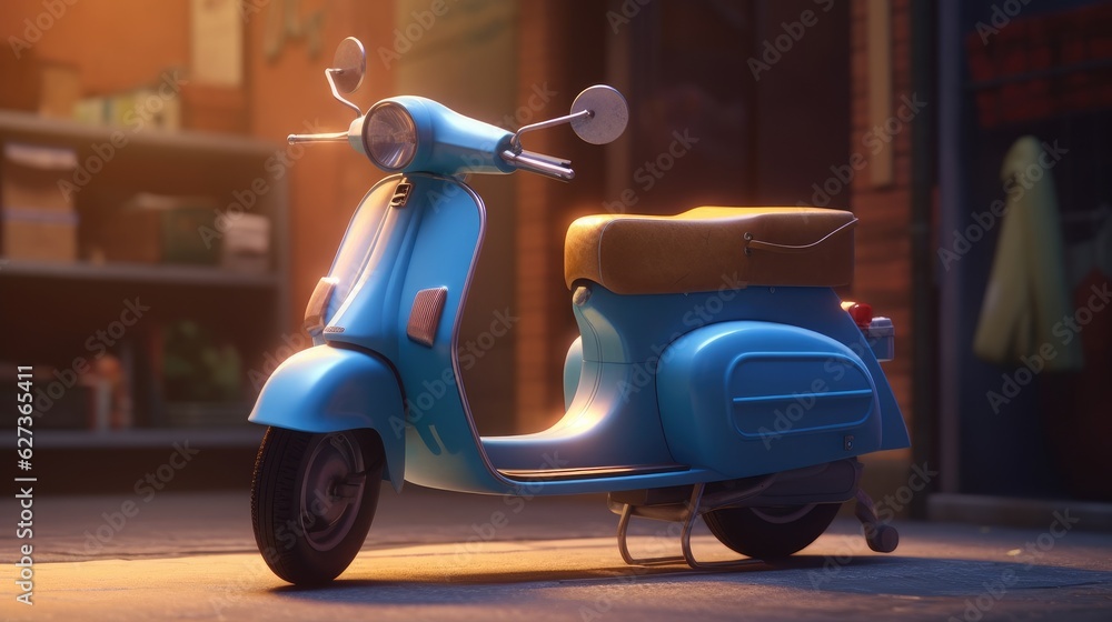 vintage scooter. Created with Generative AI.	
