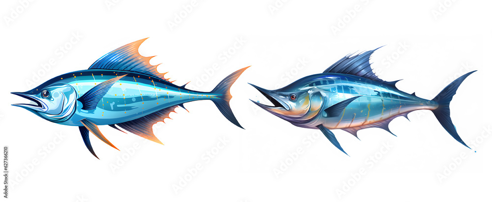 blue marlin fish illustration isolated on transparent background ,spear fish isolated cut out ,generative ai blue marlin fish illustration isolated on transparent background ,spear fish isolated cut out ,generative ai