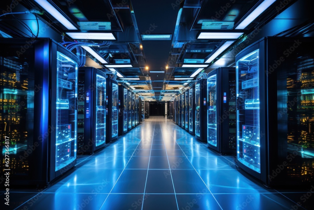 Server room in data centre Server room in data centre