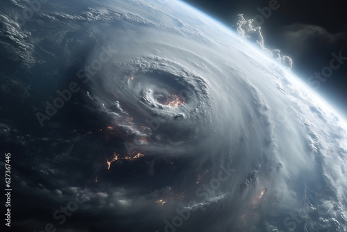 Hurricane from space generative ai