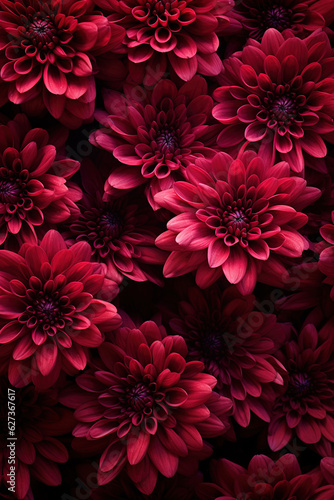 Red dahlia flower background generative ai