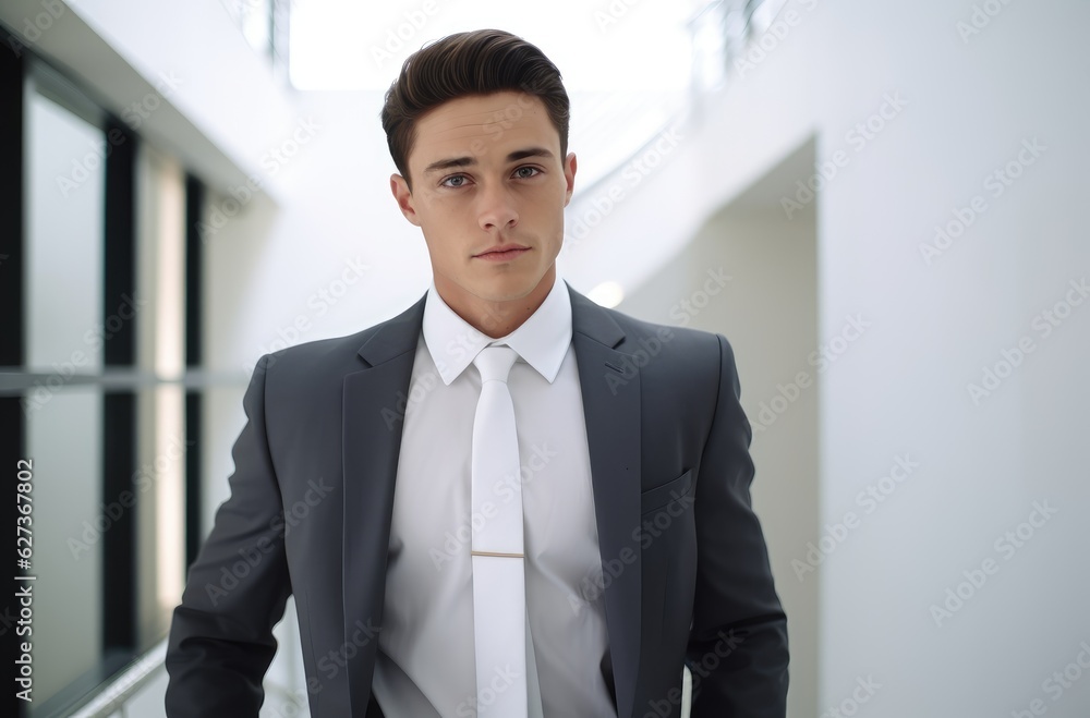 man in suit in white room , generative artificial intelligence man in suit in white room , generative artificial intelligence