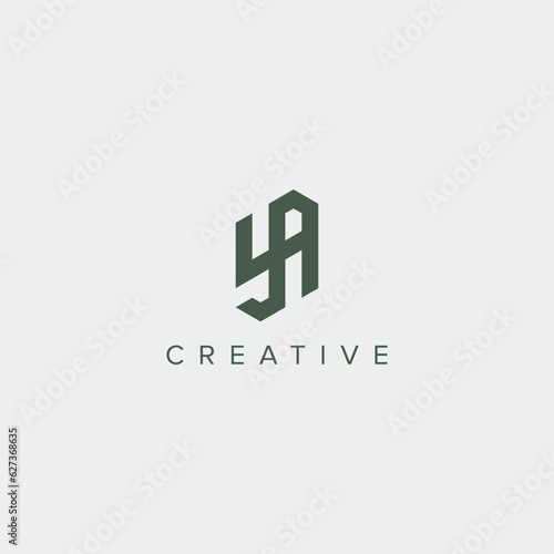 Modern unique letter YA AY logo design template - vector.