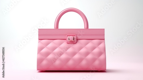 Pink designer bag isolated