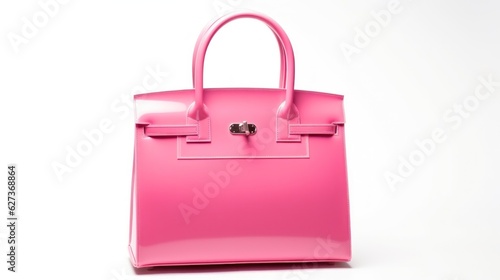 Pink designer bag isolated