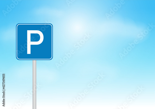 Parking Lots Sign or Parking Symbol in Parking Concept. Vector Illustration. 