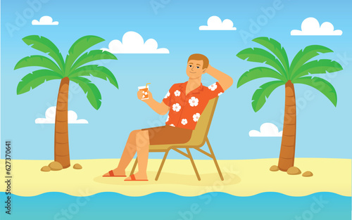 Summer vector illustration cartoon style