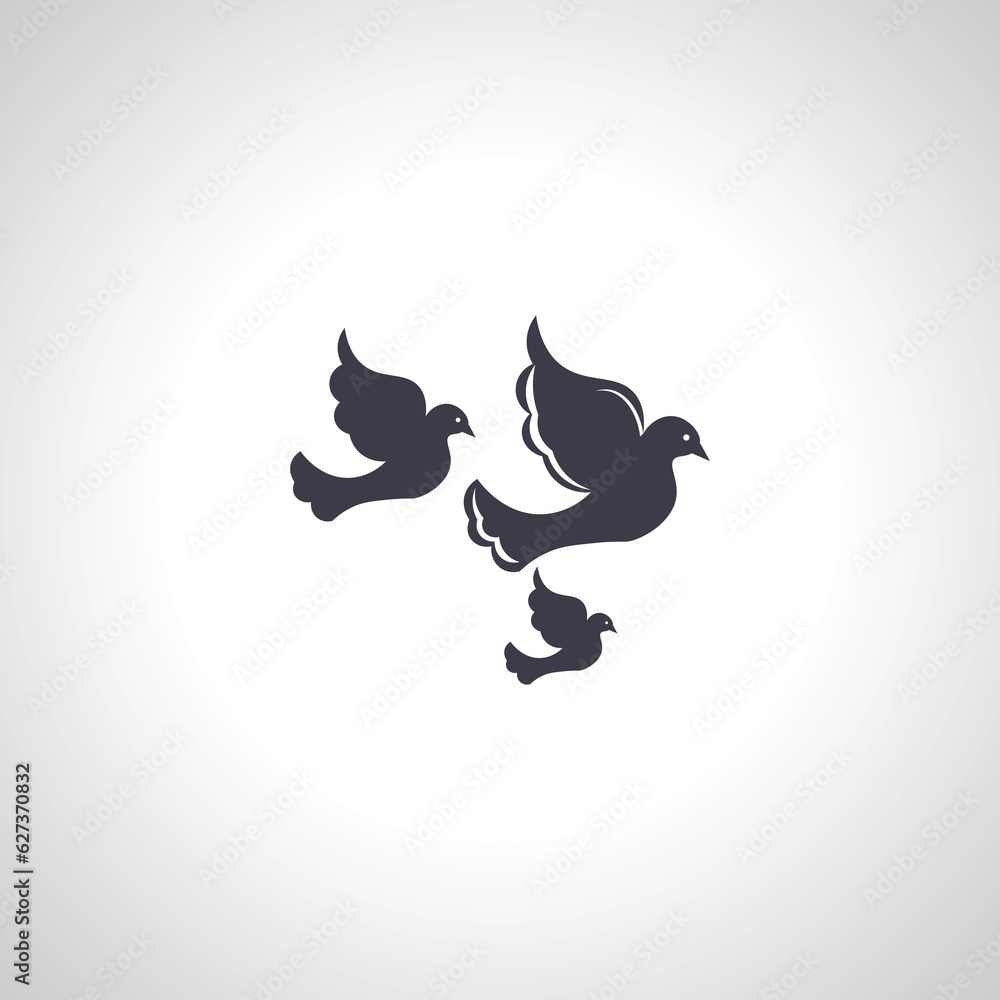 Dove icon. Dove birds icon. many doves icon Dove icon. Dove birds icon. many doves icon