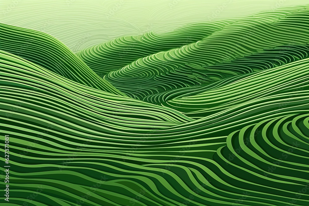 Abstract organic green macro close-up lines like to rice fields