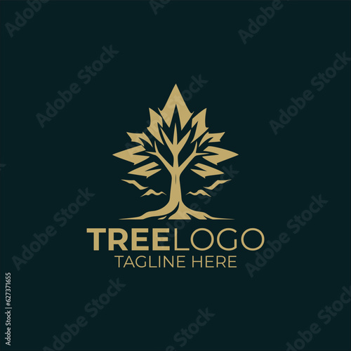 maple leaf and tree vector icon. Vector illustrations of nature trees for logo design.