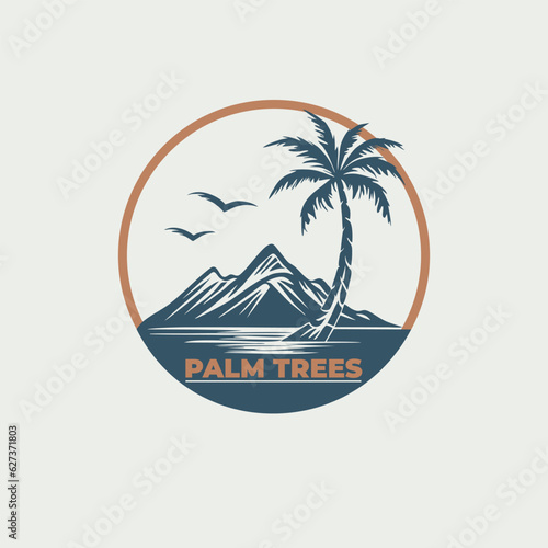 Wallpaper Mural Palm tree icon of summer and travel logo vector illustration Torontodigital.ca