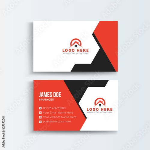Modern abstract company corporate clean creative elegant Real estate agency realtor home rental Business card template real estate, apartment, condo, house, rental, business.