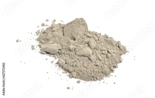 Heep of dry cement. Isolated on white background.