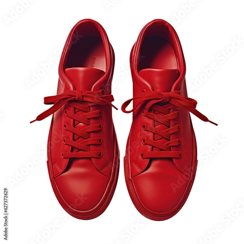 Red sport shoes isolated