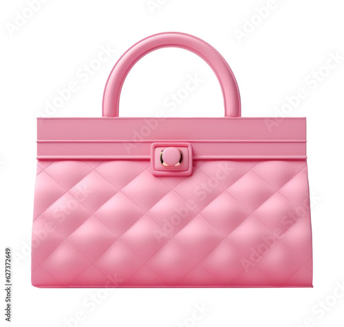 Pink designer bag isolated