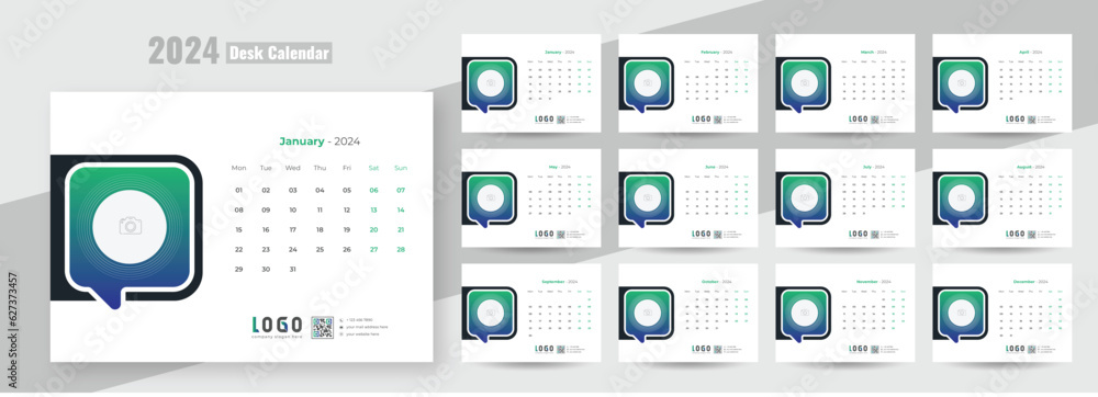 Modern Desk Calendar 2024, office desk calendar 2024 template Modern Desk Calendar 2024, office desk calendar 2024 template
