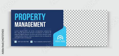 Real estate social media cover banner design, real estate web banner design template. Dream house property for sale real estate timeline cover design template. 