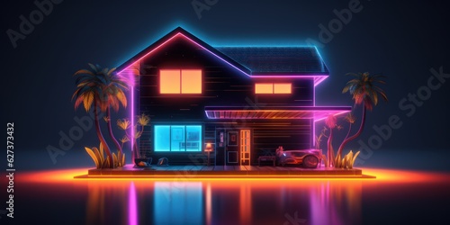  home with a small shade of neon metaverse color