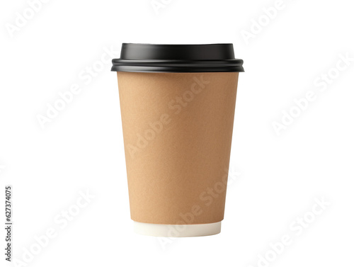 Blank take away coffee cup isolated on transparent or white background, png