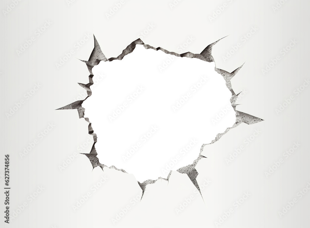 Hole in concrete isolated on transparent or white background, png Hole in concrete isolated on transparent or white background, png