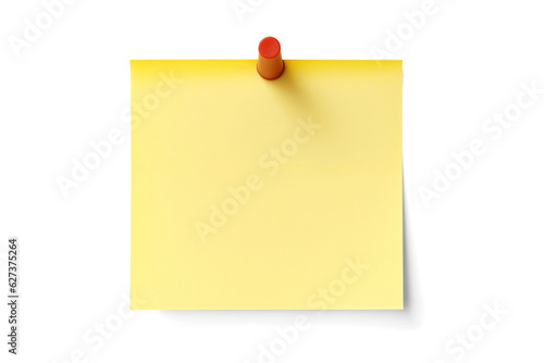 Yellow sticky post it note isolated on transparent or white background, png