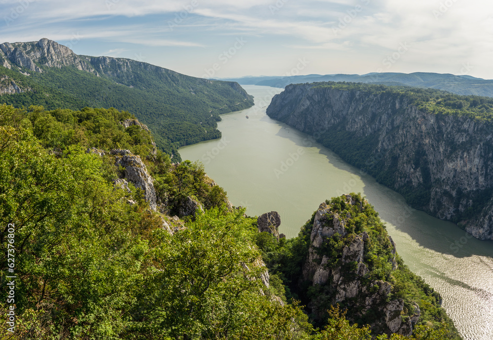 Djerdap National Park view from the Ploce viewpoint, where the Danube