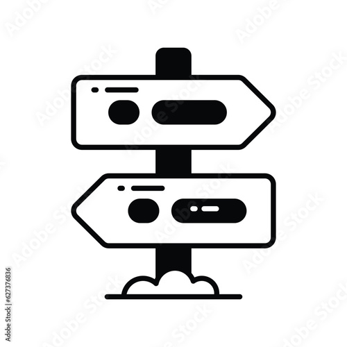 Flat vector design of direction board in modern style, an icon of guidepost