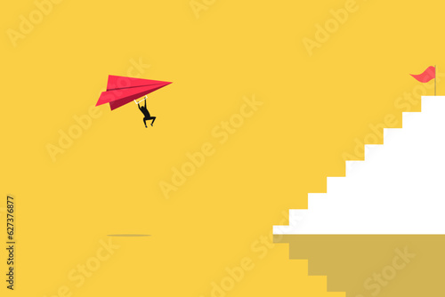 Business leadership, opportunity or career success vector. Symbol of courage, ambition, having a goal, inspiration