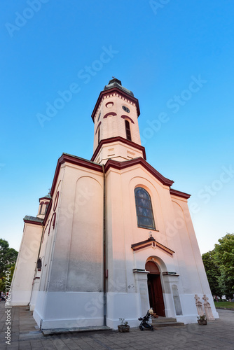 Loznica, Serbia - July 11, 2023: Church of Shroud of Holy Mother (Serbian: Crkva Pokrova Presvete Bogorodice) in Loznica. photo