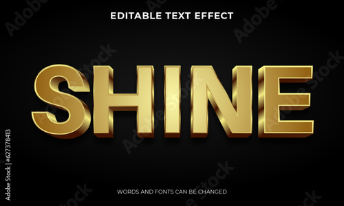 Editable 3d gold text effect