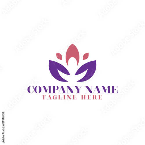 Natural Spa Beauty leaf  logo design 