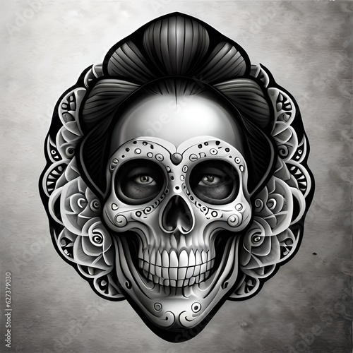 Skull mexican, tattoo