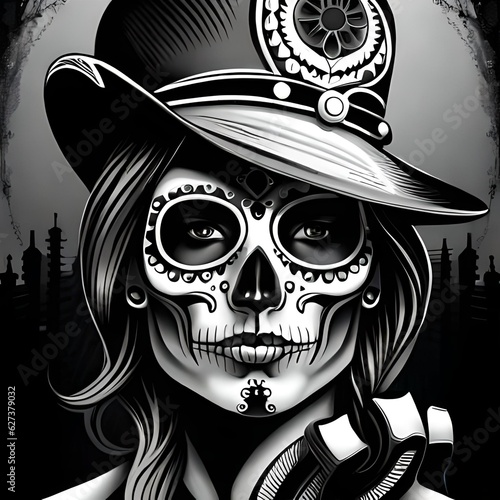 Skull mexican, tattoo