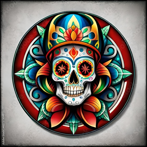 Skull mexican, tattoo